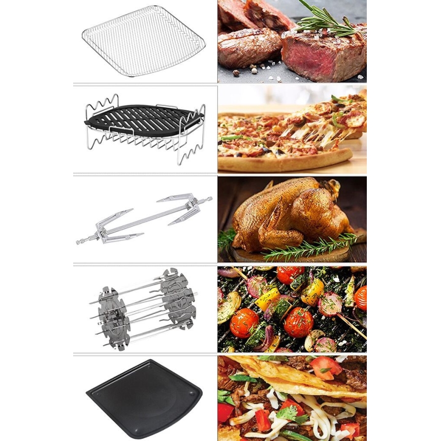 TESLA Electronics AirCook - Multifunktionel digital airfryer 11 l 2000W/230V