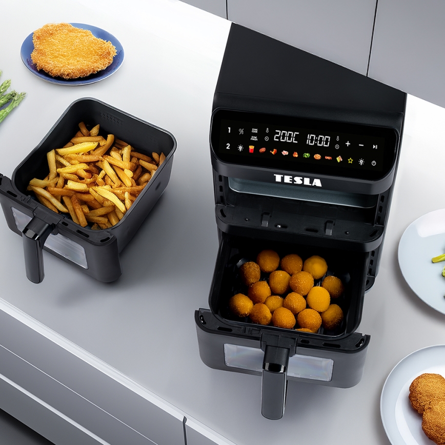 TESLA Electronics AirCook - Multifunktionel digital airfryer 11 l 2800W/230V sort
