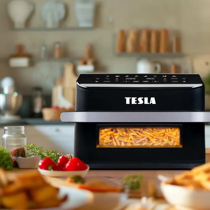 TESLA Electronics AirCook - Multifunktionel dobbelt digital varmluftfrituregryde 10 l 2400W/230V