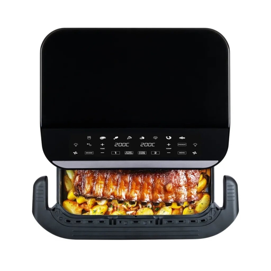 TESLA Electronics AirCook - Multifunktionel dobbelt digital varmluftfrituregryde 10 l 2400W/230V