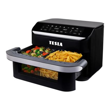 TESLA Electronics AirCook - Multifunktionel dobbelt digital varmluftfrituregryde 10 l 2400W/230V