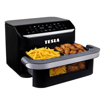 TESLA Electronics AirCook - Multifunktionel dobbelt digital varmluftfrituregryde 10 l 2400W/230V