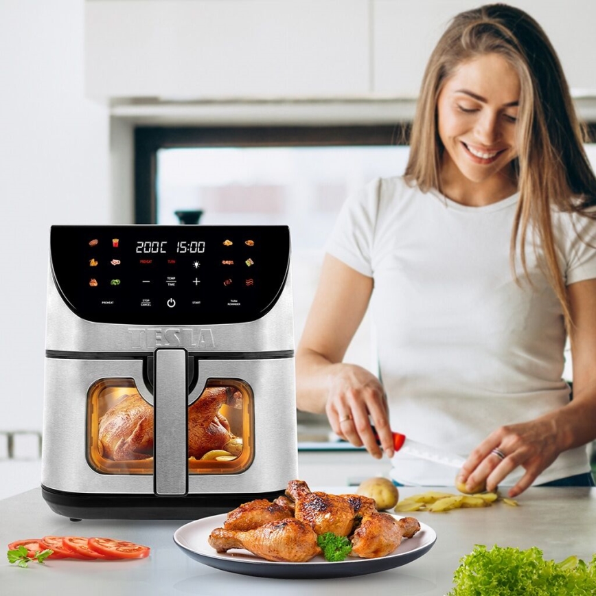 TESLA Electronics AirCook - Smart multifunktionel digital airfryer 9 l 1700W/230V Wi-Fi