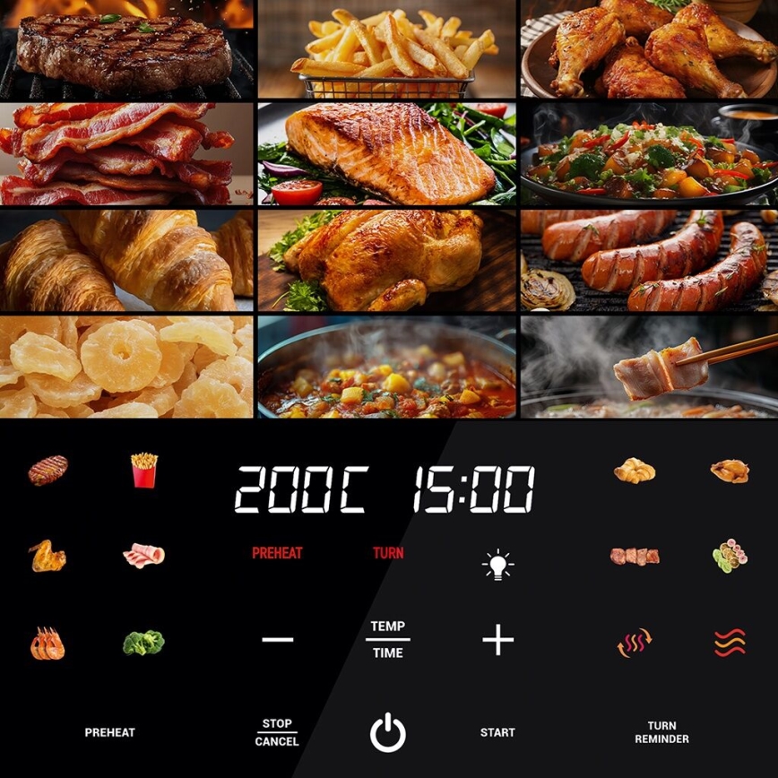 TESLA Electronics AirCook - Smart multifunktionel digital airfryer 9 l 1700W/230V Wi-Fi