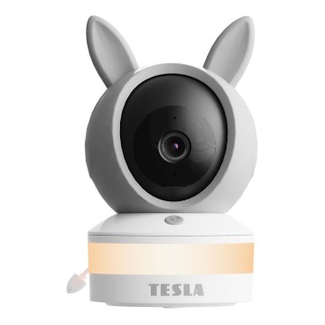 TESLA Electronics Bambino - Smart babyalarm 4 MP 2560p 5V Wi-Fi Tuya grå/hvid