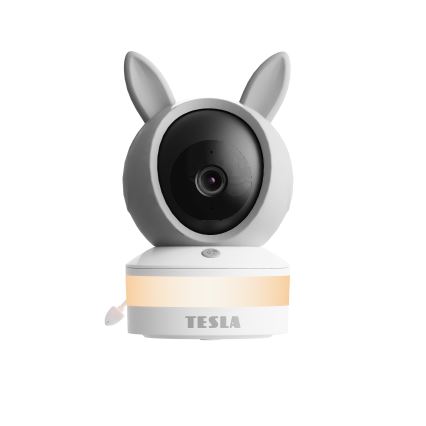 TESLA Electronics Bambino - Smart babyalarm 4 MP 2560p 5V Wi-Fi Tuya grå/hvid