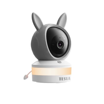 TESLA Electronics Bambino - Smart babyalarm 4 MP 2560p 5V Wi-Fi Tuya grå/hvid