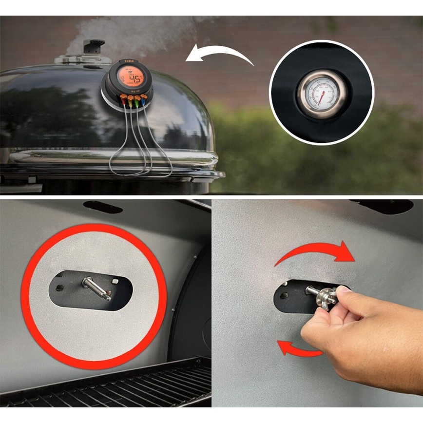 TESLA Electronics Cook - Digitalt kødtermometer med sonde 0-400 °C 2xAA IP65
