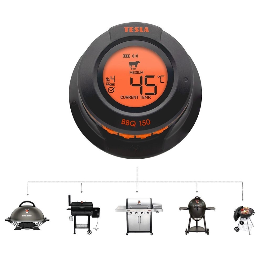 TESLA Electronics Cook - Digitalt stegetermometer med sonde 0-400 °C 2xAA IP65