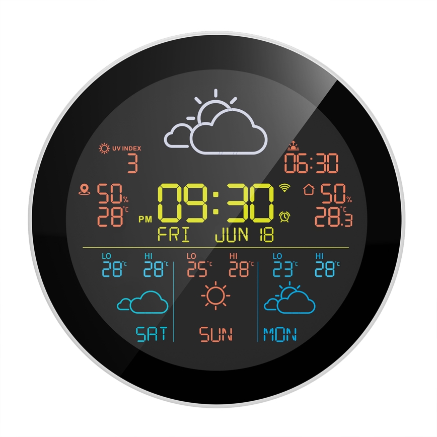 TESLA Electronics Device - Smart vejrstation med sensor, 400 mAh batteri, Wi‑Fi (Tuya), IP44