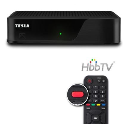 TESLA Electronics - DVB-T2 H.265 (HEVC) modtager med HbbTV 12V + fjernbetjening