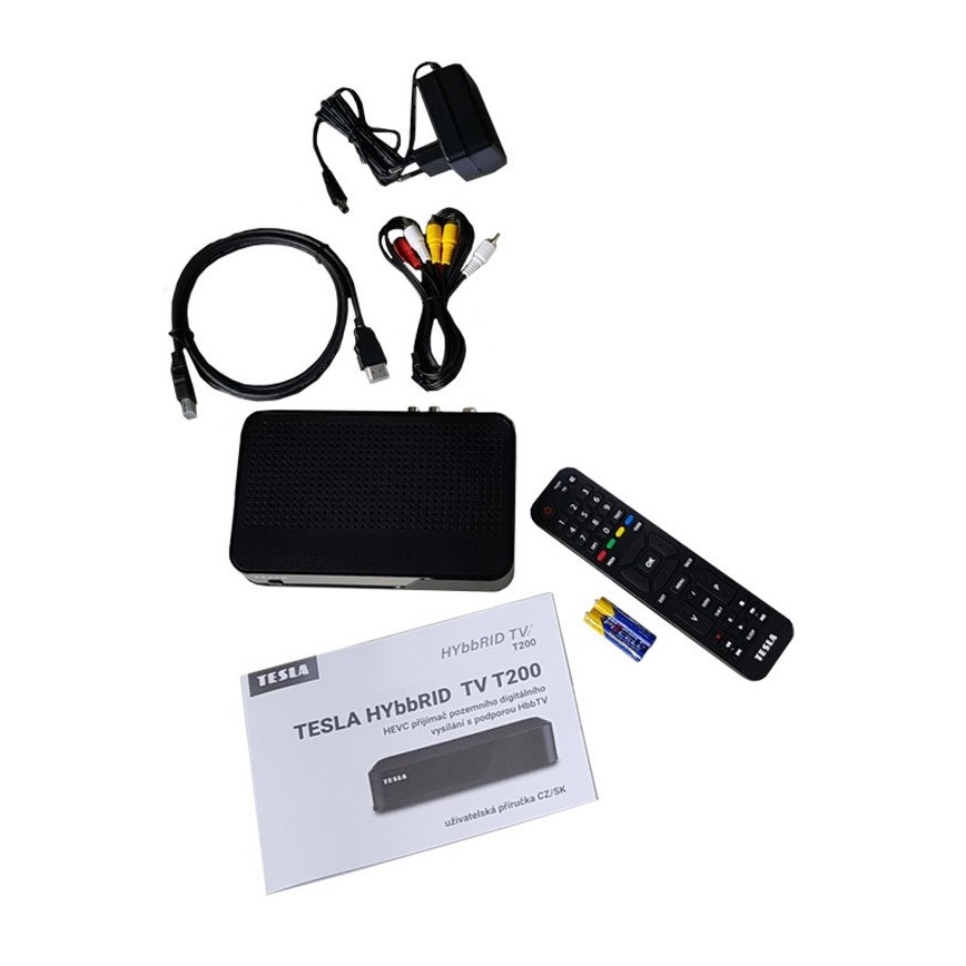 TESLA Electronics - DVB-T2 H.265 (HEVC) modtager med HbbTV 12V + fjernbetjening