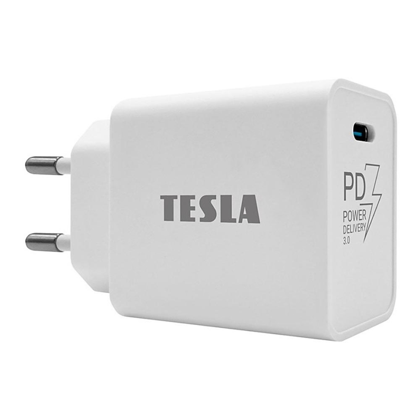 TESLA Electronics - Hurtigoplader Power Delivery 20W hvid