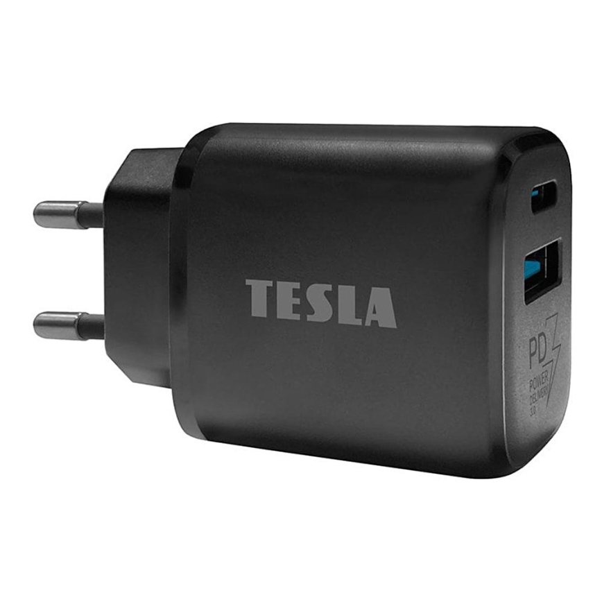 TESLA Electronics - Hurtigoplader Power Delivery 25W sort