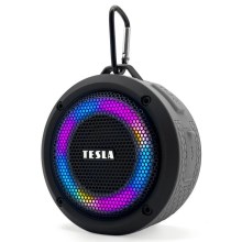 TESLA Electronics - LED højtaler m. RGB-farver trådløs 5W/1200 mAh/3,7V IPX7 grå