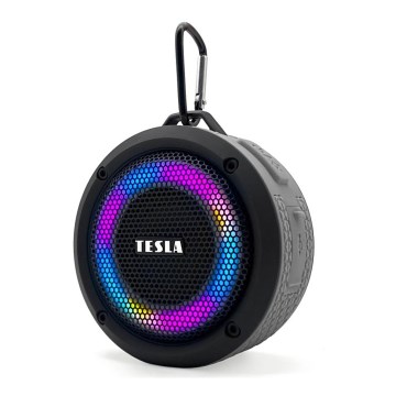 TESLA Electronics - LED RGB Trådløs Højttaler 5W/1200 mAh/3,7V IPX7 grå