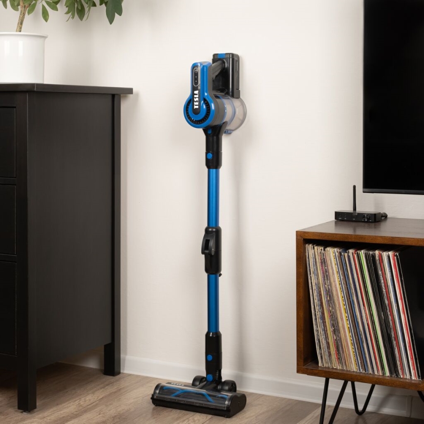 TESLA Electronics PureStar - Ledningsfri støvsuger 3-i-1 300W/2200 mAh sort/blå