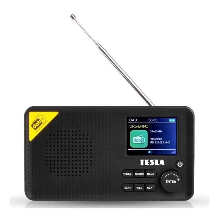 TESLA Electronics - Radio DAB+ FM 5W/4000 mAh sort
