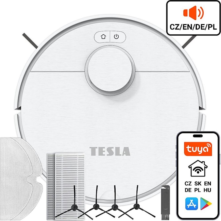 TESLA Electronics RoboStar - Smart robotstøvsuger 2-i-1 2550 mAh Wi-Fi hvid