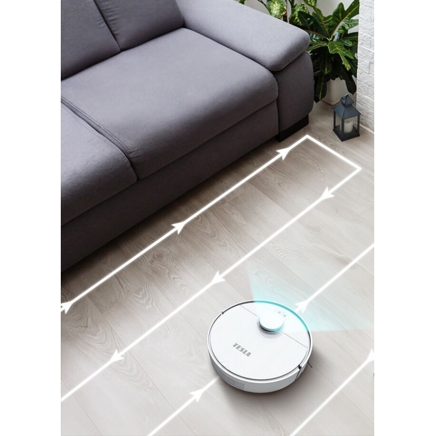 TESLA Electronics RoboStar - Smart robotstøvsuger 2-i-1 2550 mAh Wi-Fi hvid