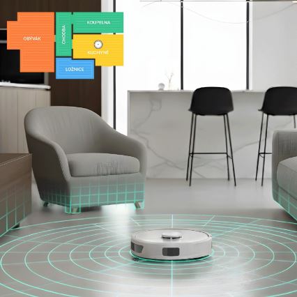 TESLA Electronics RoboStar - Smart robotstøvsuger 2-i-1 3200 mAh Wi-Fi hvid