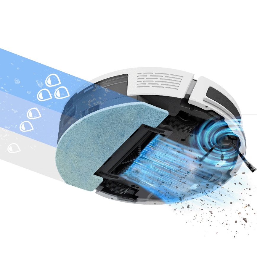 TESLA Electronics RoboStar - Smart robotstøvsuger 2-i-1 3200 mAh Wi-Fi hvid