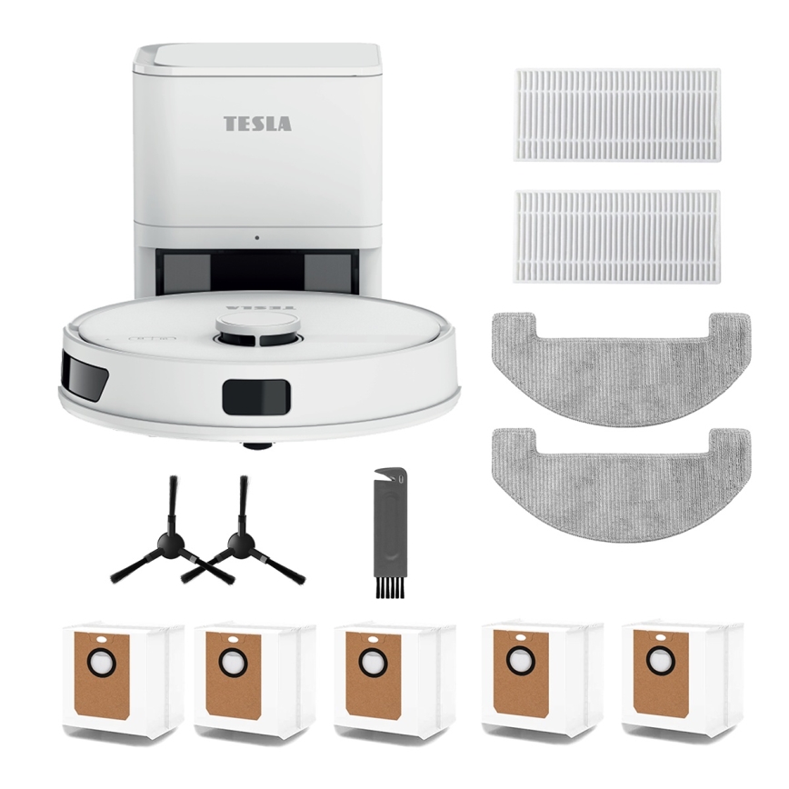 TESLA Electronics RoboStar - Smart robotstøvsuger 3-i-1 3200 mAh Wi-Fi hvid