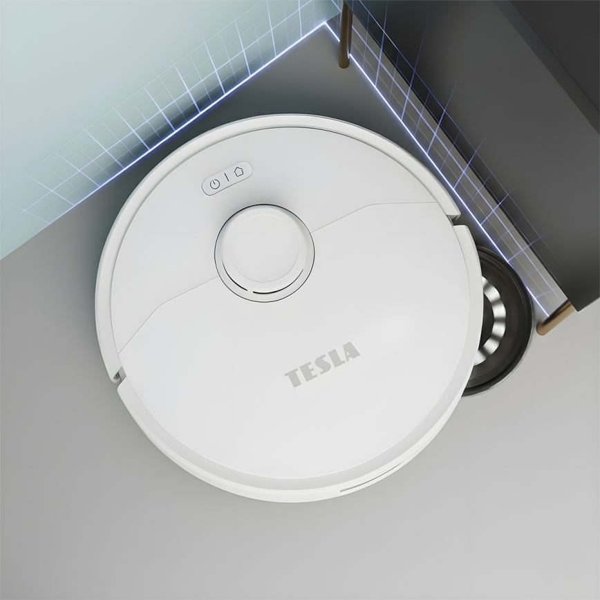 TESLA Electronics RoboStar - Smart robotstøvsuger 3-i-1 5200 mAh med Wi-Fi, hvid