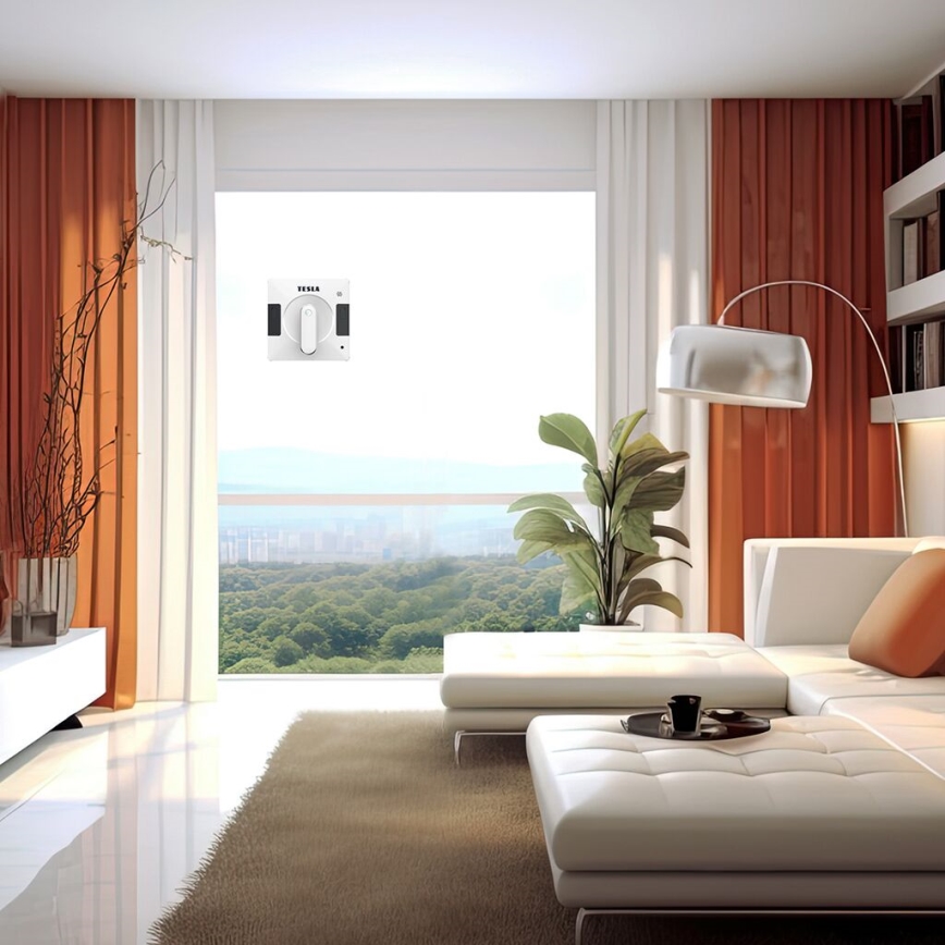 TESLA Electronics RoboStar - Smart vinduespudser m. dobbelt vandspray 72W/230V/500 mAh Wi-Fi + fjernbetjening