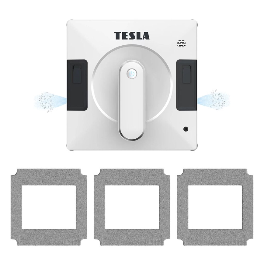 TESLA Electronics RoboStar - Smart vinduespudser m. dobbelt vandspray 72W/230V/500 mAh Wi-Fi + fjernbetjening