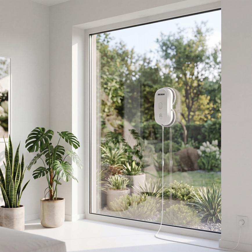 TESLA Electronics RoboStar - Vinduesrengøringsrobot med vandforstøvning 72W/230V/500 mAh + fjernbetjening