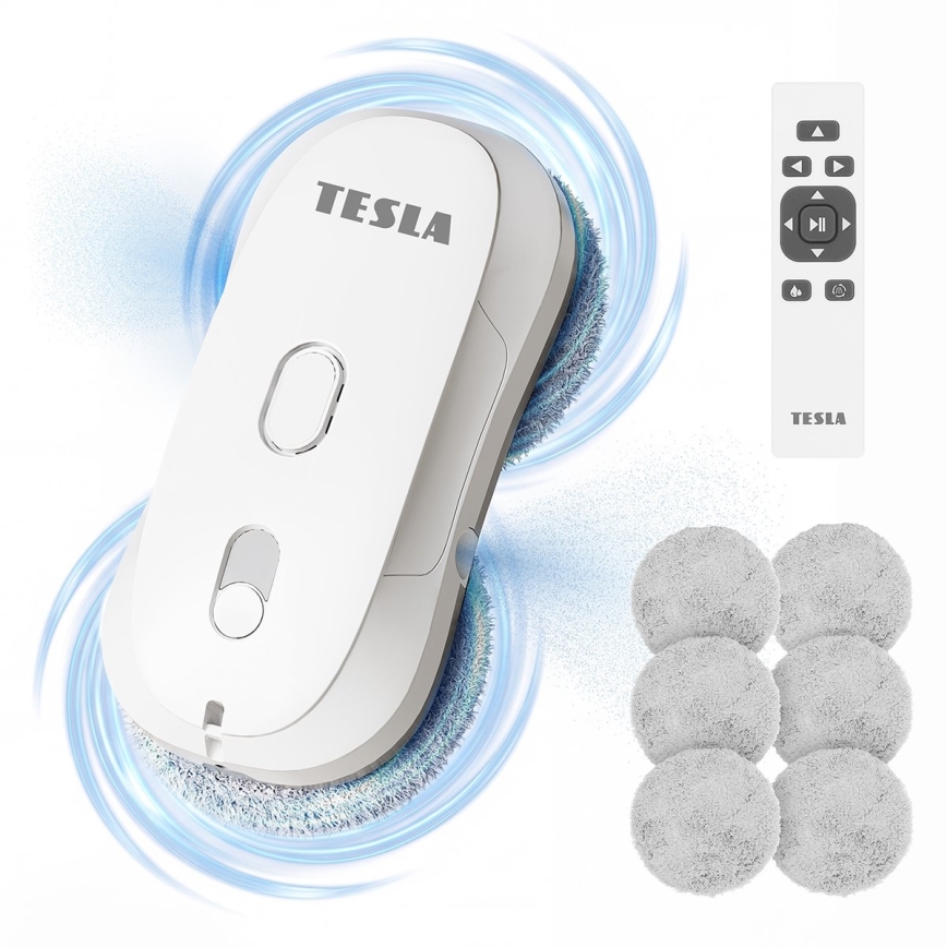 TESLA Electronics RoboStar - Vinduesrengøringsrobot med vandforstøvning 72W/230V/500 mAh + fjernbetjening
