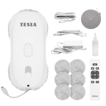 TESLA Electronics RoboStar - Vinduesrengøringsrobot med vandforstøvning 72W/230V/500 mAh + fjernbetjening