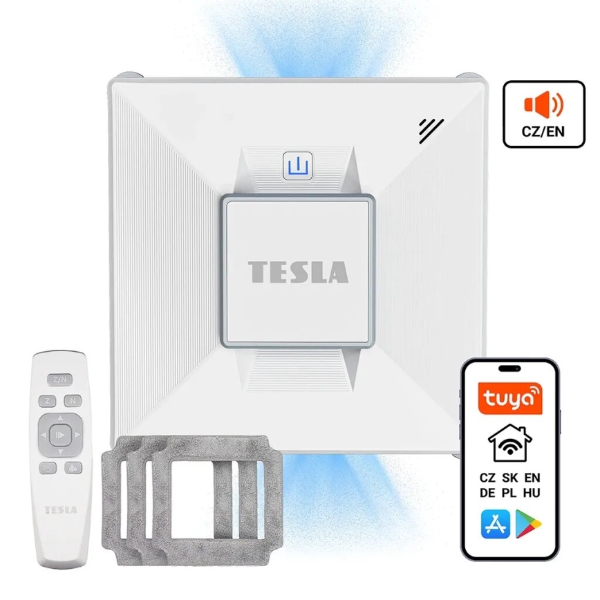 TESLA Electronics RoboStar - Smart vinduesvasker med spray 72W/230V/650 mAh Wi-Fi + fjernbetjening