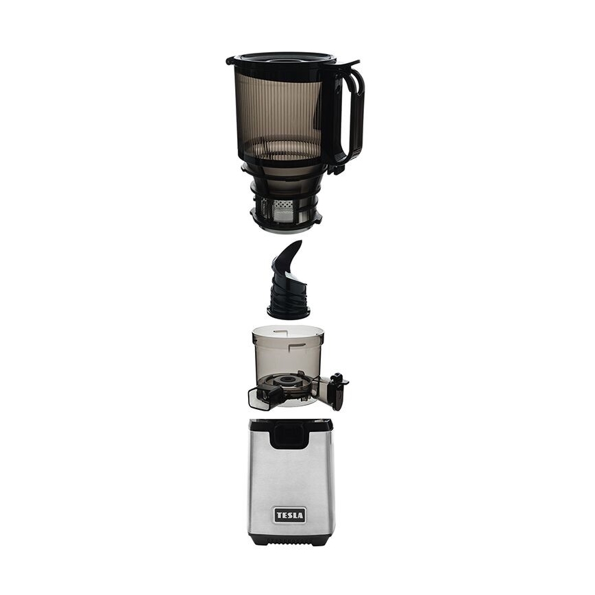 TESLA Electronics SlowJuicer Deluxe - Juicer m. lav hastighed 250W/230V rustfri/sort