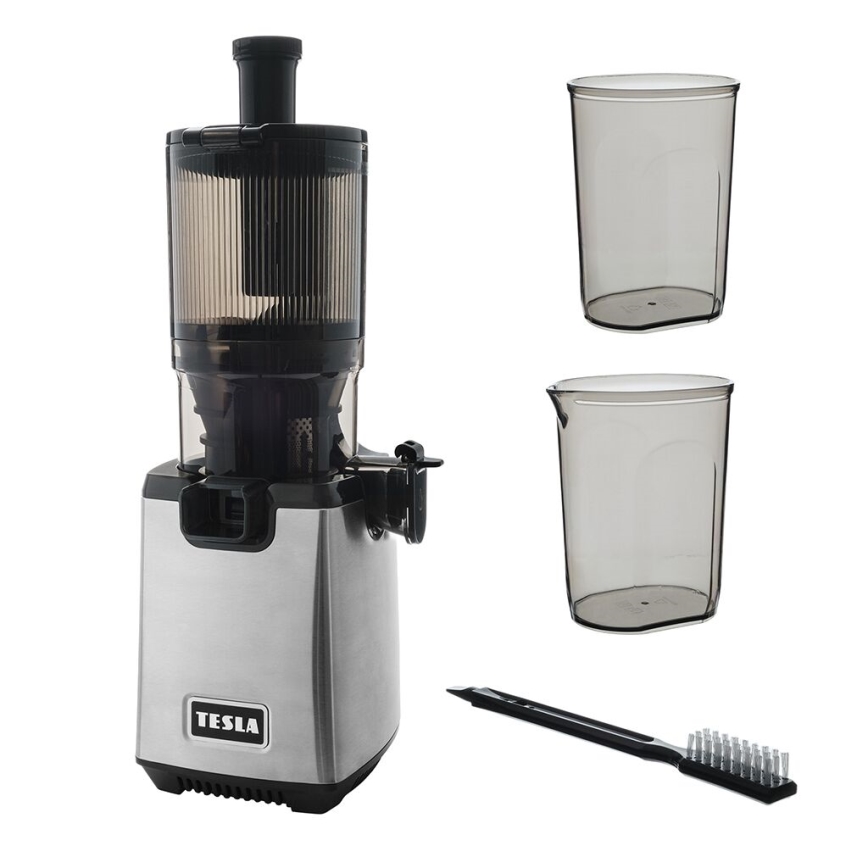 TESLA Electronics SlowJuicer Deluxe - Juicer m. lav hastighed 250W/230V rustfri/sort
