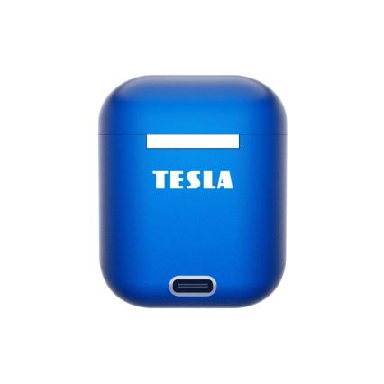 TESLA Electronics - Trådløse hovedtelefoner 300 mAh + 2x 25 mAh IPX4 blå