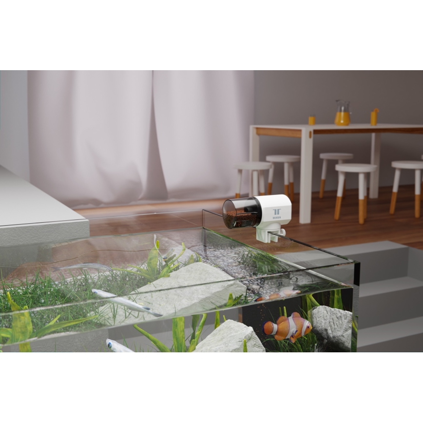 TESLA Smart - Automatisk smart-foderautomat til fisk 200 ml 5V Wi-Fi