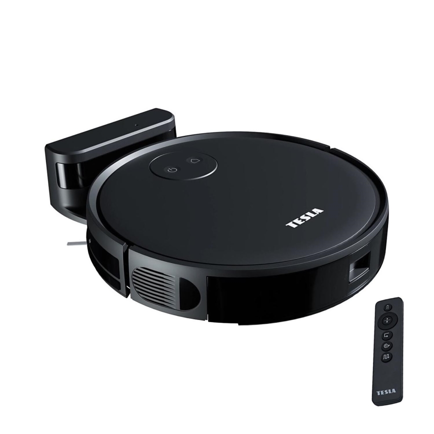 TESLA Smart - Smart robotstøvsuger 02.01.2001 2000 mAh Wi-Fi sort + fjernbetjening