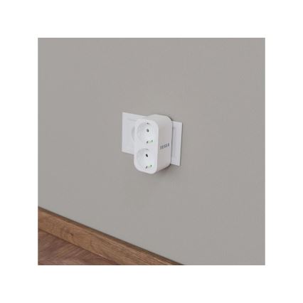 TESLA Smart - Smart stikdåseadapter 2x16A/230V Type F Wi-Fi Tuya