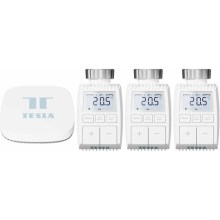 TESLA Smart - SÆT 3x Trådløs smart-termostat + smart gateway Hub Zigbee Wi-Fi
