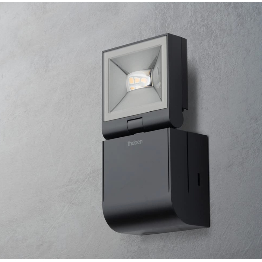 theben - LED vægmonteret projektør LED/10W/230V sort IP55