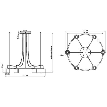 Thoro TH.020 - Hængende lysekrone TOLJA 6xGU10/40W/230V