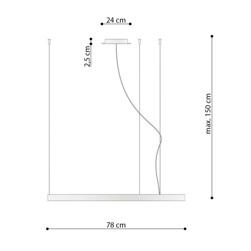 Thoro TH.174 - LED pendel RIO LED/50W/230V CRI 90 3000K diameter 78 cm guldfarvet