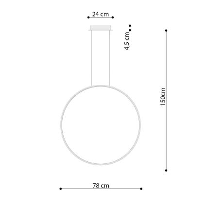 Thoro TH.175 - LED pendel RIO LED/50W/230V CRI 90 3000K diameter 78 cm guldfarvet