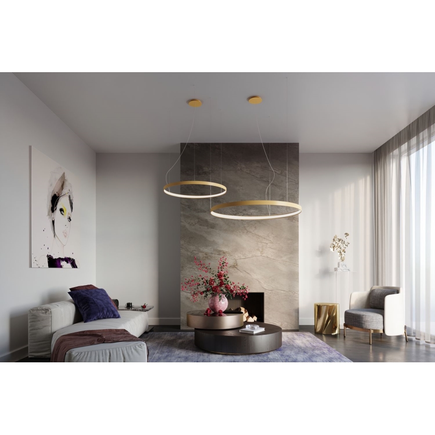 Thoro TH.181 - LED  Pendel RIO LED /50W/230V CRI 95 4000K diameter 78 cm guldfarvet
