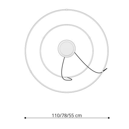 Thoro TH.214 - LED pendel RIO LED/80W/230V CRI 90 3000K guldfarvet
