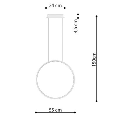 Thoro TH.220 - LED pendel RIO LED/30W/230V CRI 90 3000K diameter 55 cm guldfarvet