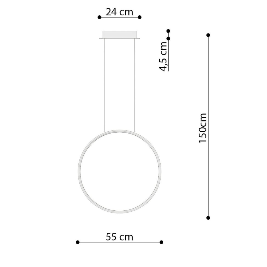 Thoro TH.220 - LED pendel RIO LED/30W/230V CRI 90 3000K diameter 55 cm guldfarvet