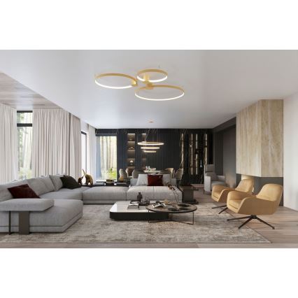 Thoro TH.224 - LED loftlampe RIO LED/50W/230V CRI 90 3000K diameter 78 cm guldfarvet